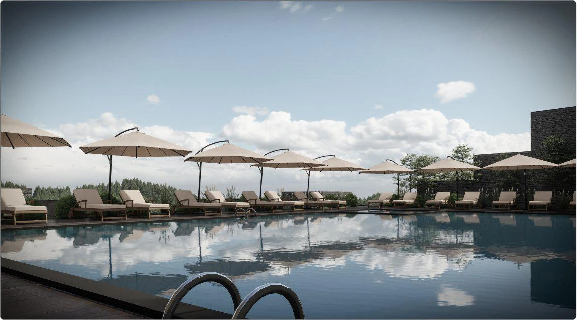 Новая резиденция с бассейном и кафе в пригороде Стамбула, Турция