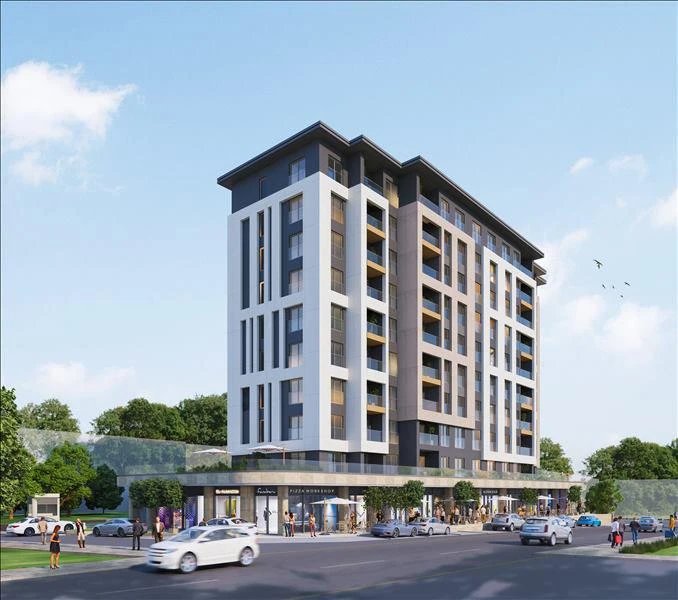 Резиденция с бассейном и зеленой зоной рядом со станцией метробуса, Стамбул, Турция