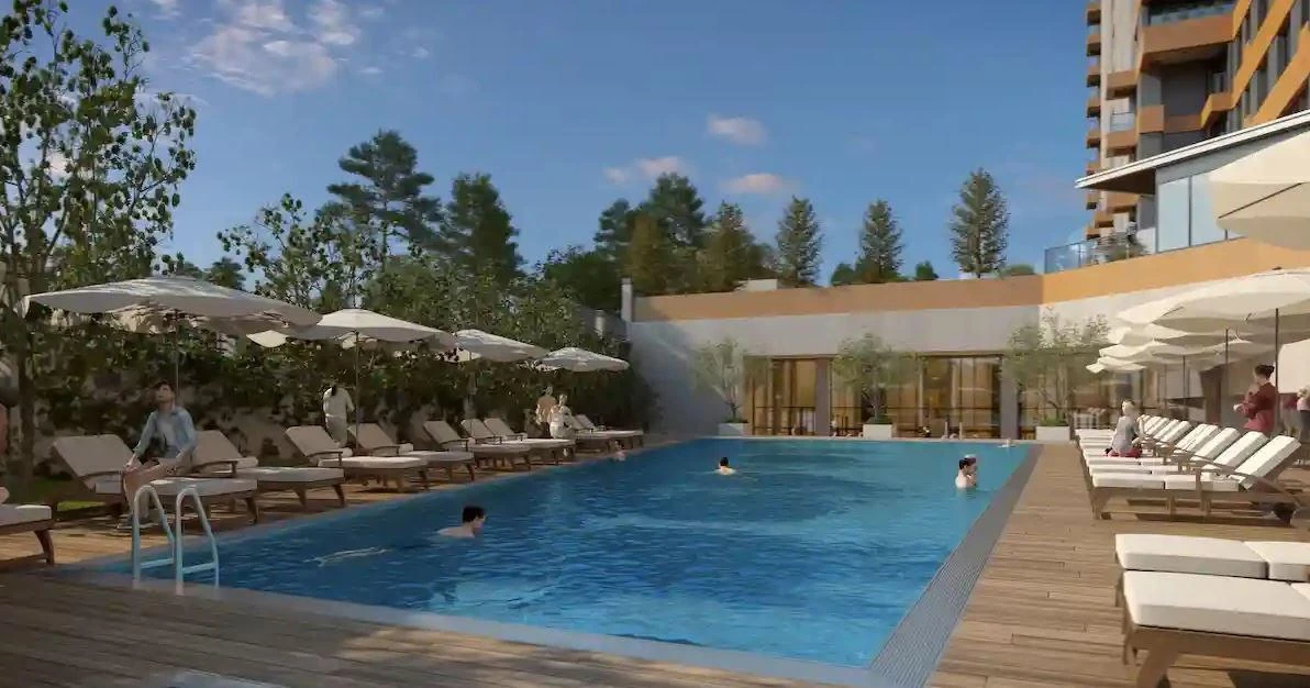 Новая резиденция с бассейнами и панорамными видами рядом с побережьем, Стамбул, Турция