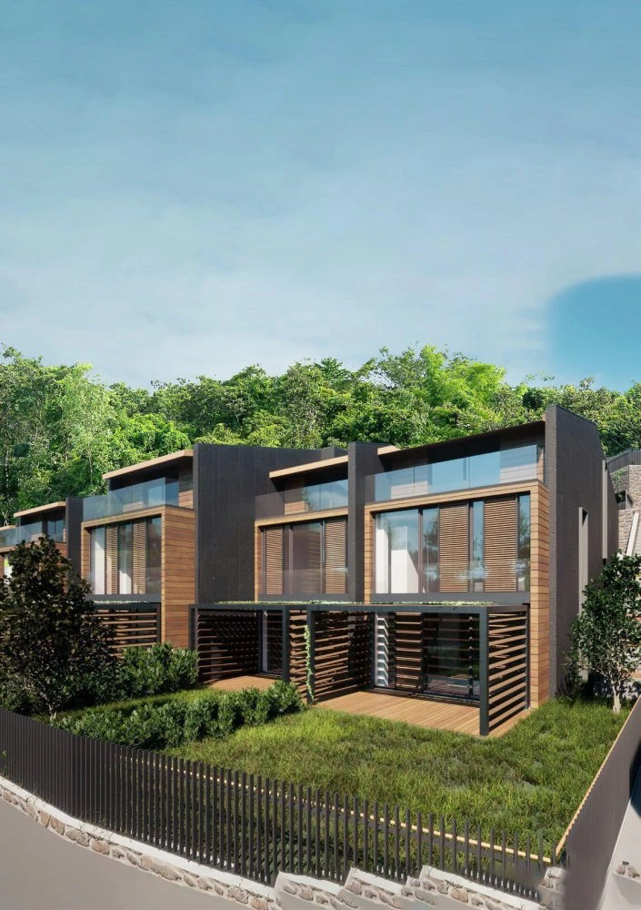 Новый комплекс таунхаусов с фитнес-центром рядом с лесом, Стамбул, Турция