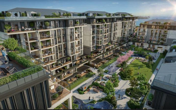 Новые апартаменты с живописным видом в охраняемой резиденции, рядом с парками и станцией метро, в центре Стамбула, Турция