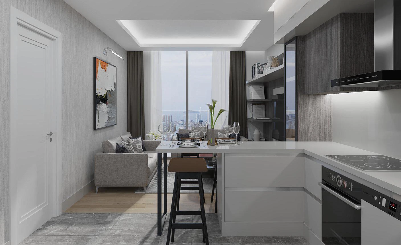 Современная резиденция с бассейнами и садами рядом со станцией метро, Стамбул, Турция