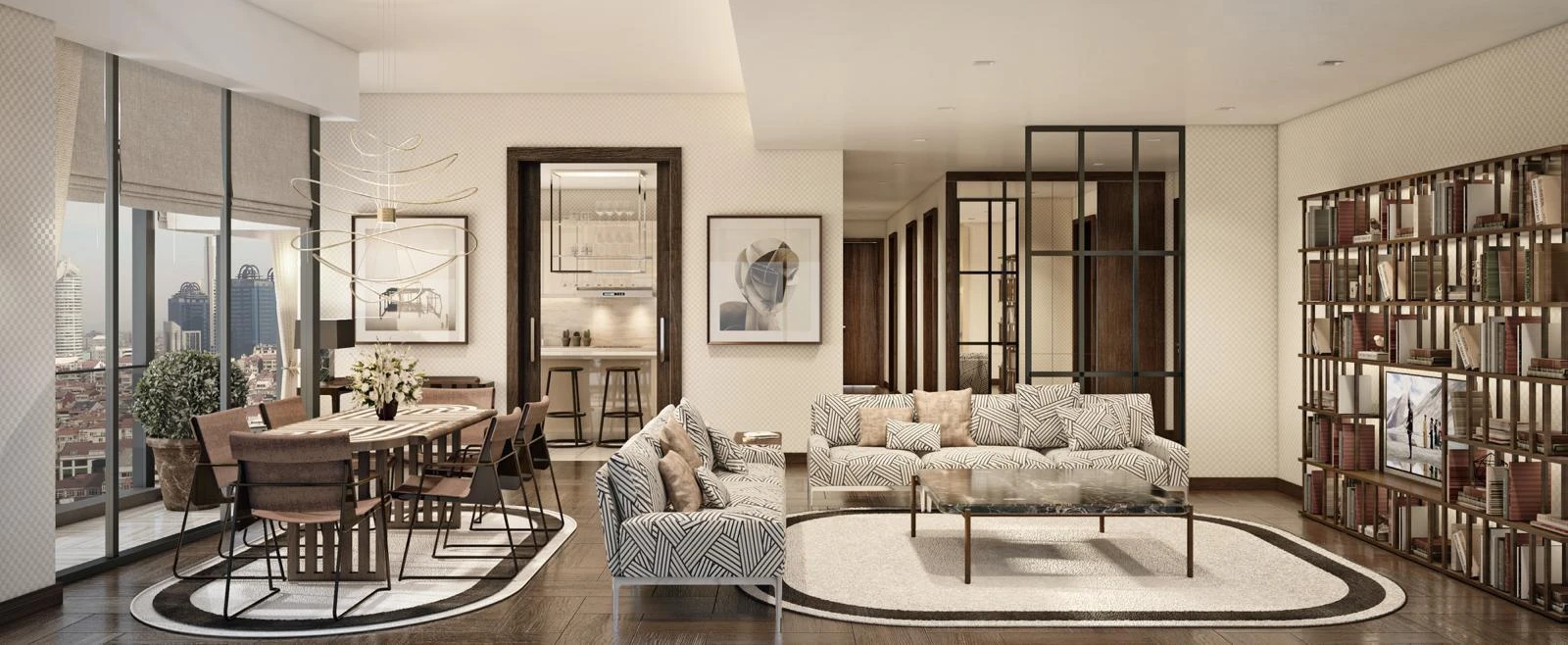 Меблированные апартаменты с видом на Босфор и город, в резиденции с бассейном и ресторанами, Шишли, Стамбул, Турция