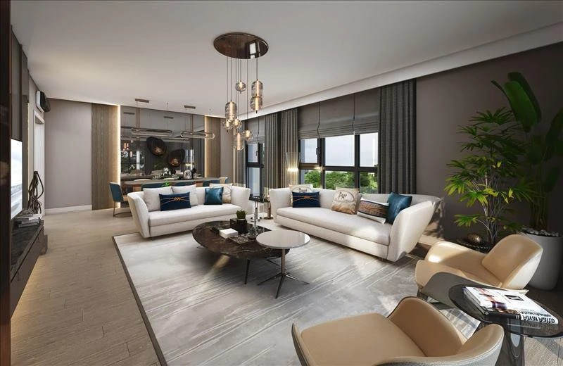 Новая резиденция с бассейнами и садами рядом с автомагистралью и станцией метро, Стамбул, Турция