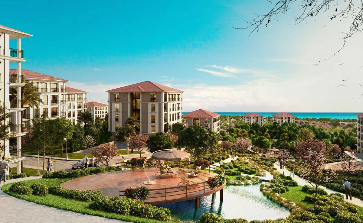 Современные апартаменты с видом на море, в резиденции с бассейном и конным клубом, Стамбул, Турция