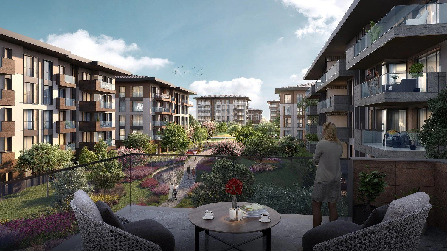 Охраняемый жилой комплекс с бассейнами, теннисным кортом и фитнес-центром рядом с озером Кючюкчекмедже, Стамбул, Турция