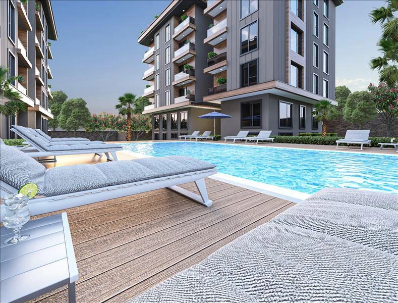 Резиденция с бассейном и зеленой зоной, Стамбул, Турция