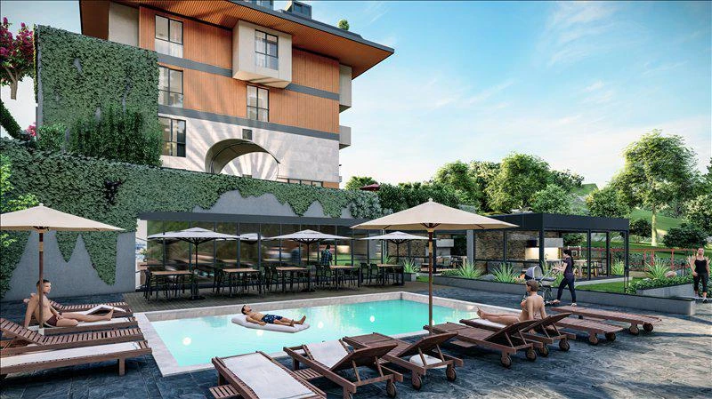 Новая малоэтажная резиденция с бассейнами, Стамбул, Турция