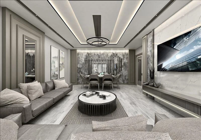 Новая малоэтажная резиденция с бассейнами в живописном районе, Стамбул, Турция