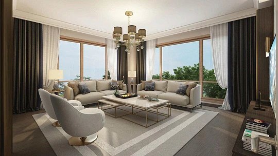 Новая резиденция с бассейном и зелеными зонами рядом со станциями метро и автомагистралями, Стамбул, Турция