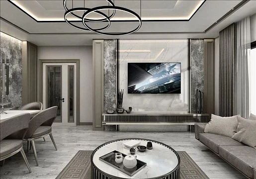 Новая малоэтажная резиденция с бассейнами в живописном районе, Стамбул, Турция