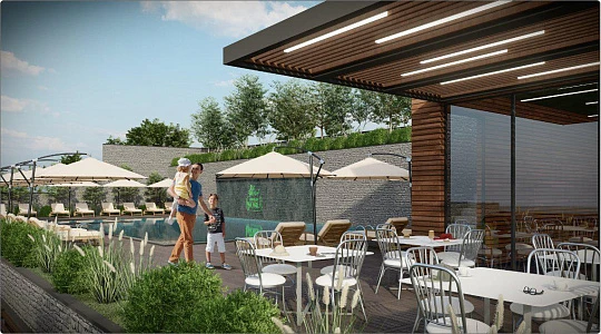 Новая резиденция с бассейном и кафе в пригороде Стамбула, Турция