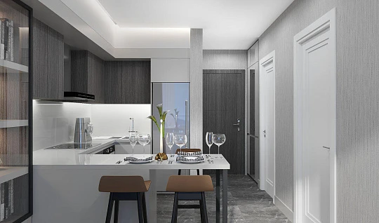 Современная резиденция с бассейнами и садами рядом со станцией метро, Стамбул, Турция