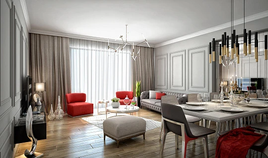 Готовые к заселению квартиры в жилом комплексе с фитнес-центром, рядом с ресторанами и магазинами, Эсеньюрт, Стамбул, Турция