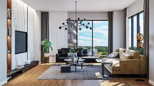 Новые апартаменты в резиденции с бассейном и конференц-залом рядом с автомагистралью и Стамбульским международным финансовым центром, Стамбул