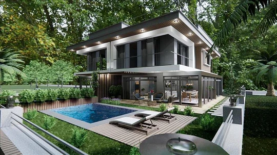 Комплекс вилл с бассейнами, садами и панорамными видами, Стамбул, Турция