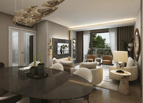 Новая охраняемая резиденция с бассейнами, зелеными зонами и фитнес-центром, Стамбул, Турция