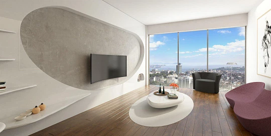 Современная резиденция с панорамным видом на город в центре делового района Шишли, Стамбул, Турция