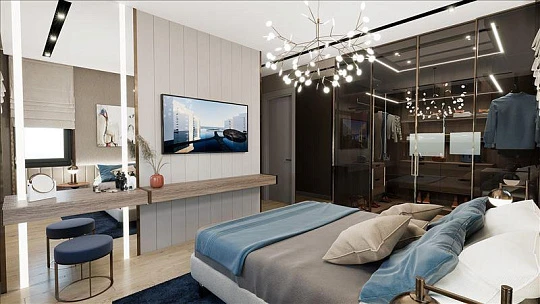 Новая резиденция с бассейном и спа-зоной рядом со станцией метро и автомагистралью, Стамбул, Турция