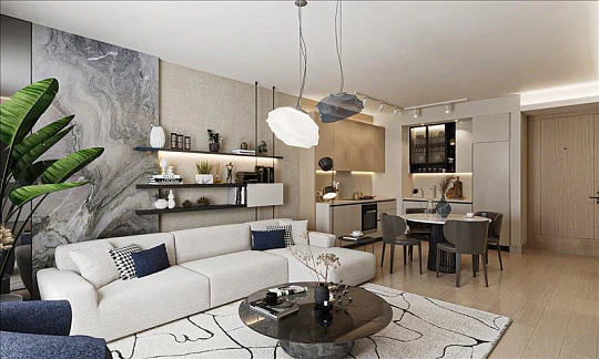 Новая резиденция с бассейном и зеленой зоной рядом со станцией метро, Стамбул, Турция