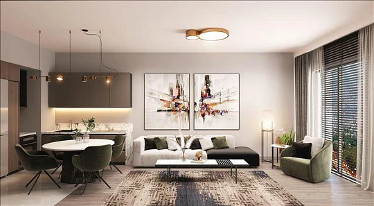 Новая резиденция с бассейном и зеленой зоной в спокойном зеленом районе, Стамбул, Турция