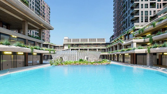 Элитная резиденция с бассейнами и спа-центром, район Бахчелиэвлер, Стамбул, Турция