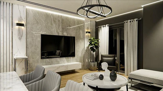 Новая резиденция с бассейном и зеленой зоной, Стамбул, Турция