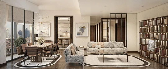 Меблированные апартаменты с видом на Босфор и город, в резиденции с бассейном и ресторанами, Шишли, Стамбул, Турция