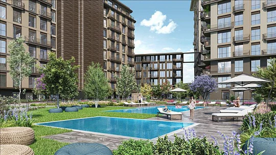 Новая высококачественная резиденция с бассейнами рядом с лесом, в центре Стамбула, турция