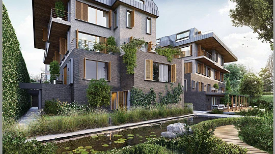 Жилой комплекс с бассейном, садом, небольшими озерами, в тихом районе, Ускюдар, Стамбул, Турция