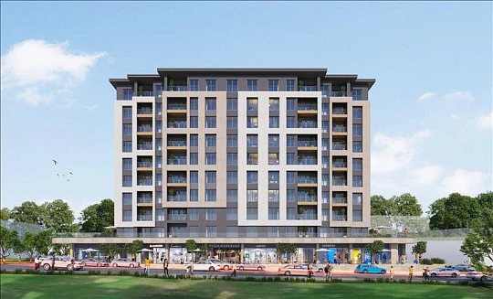 Резиденция с бассейном и зеленой зоной рядом со станцией метробуса, Стамбул, Турция