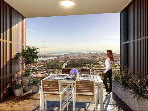 Квартиры с живописным видом в резиденции с ресторанами и кинотеатром, в центре Стамбула, Турция