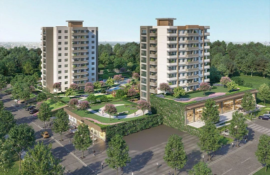 Резиденция с бассейном, детскими площадками и круглосуточной охраной, Стамбул, Турция