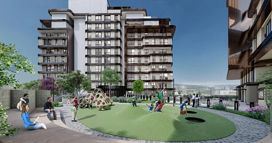 Жилой комплекс с местами для работы и отдыха, в тихом и зелёном районе рядом с метро, Кягытхане, Стамбул, Турция