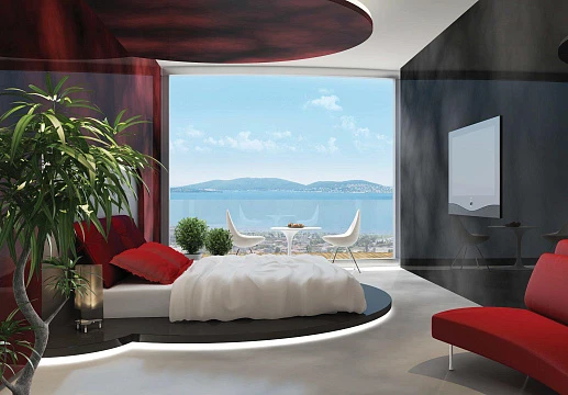 Апартаменты с террасами в высотной резиденции с бассейном и панорамным видом, рядом со станцией метро, Стамбул, Турция