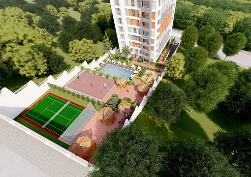 Резиденция с бассейном и теннисным кортом, Стамбул, Турция