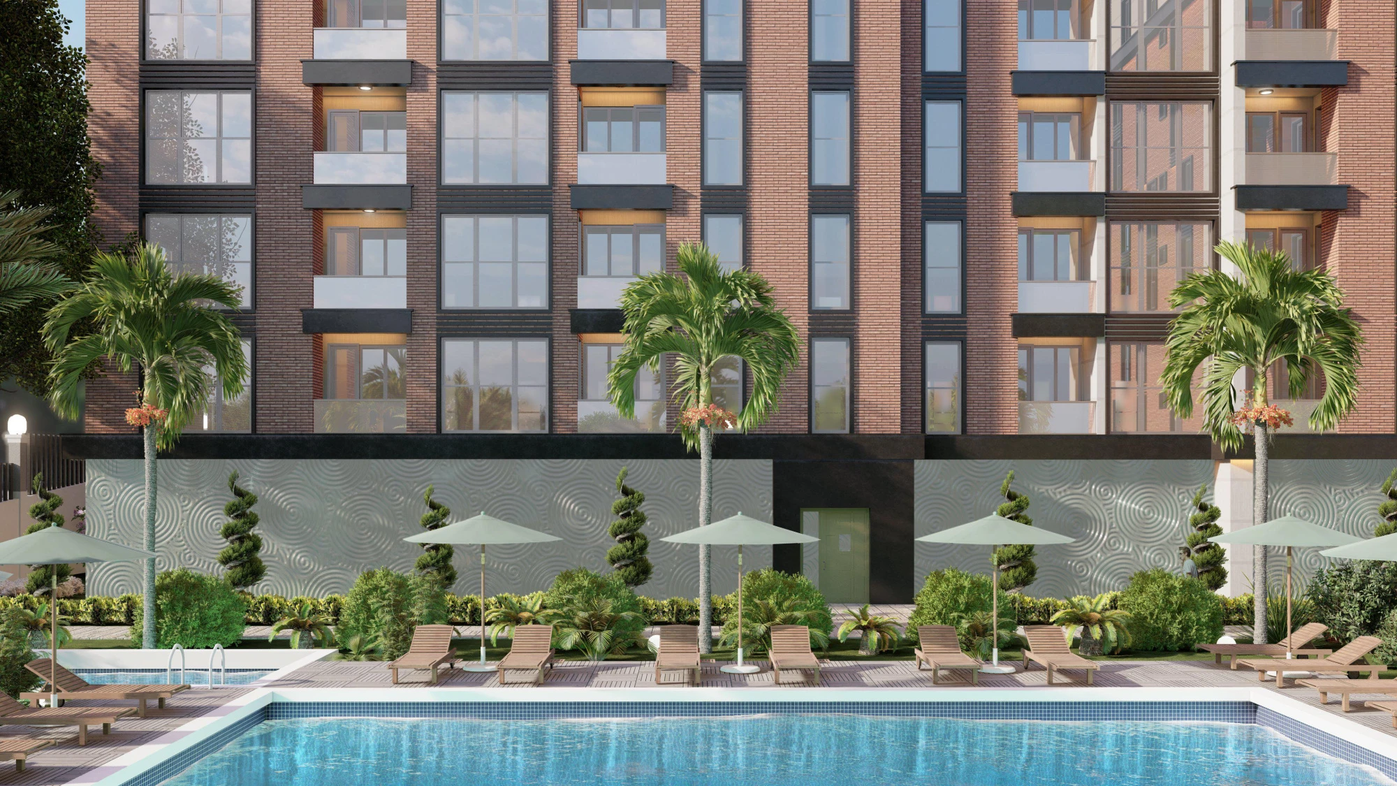 Новая охраняемая резиденция с бассейном рядом с побережьем и станцией метро, Стамбул, Турция