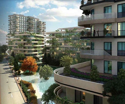 Апартаменты с панорамным видом в охраняемой резиденции с садами и конференц-залом, Стамбул, Турция